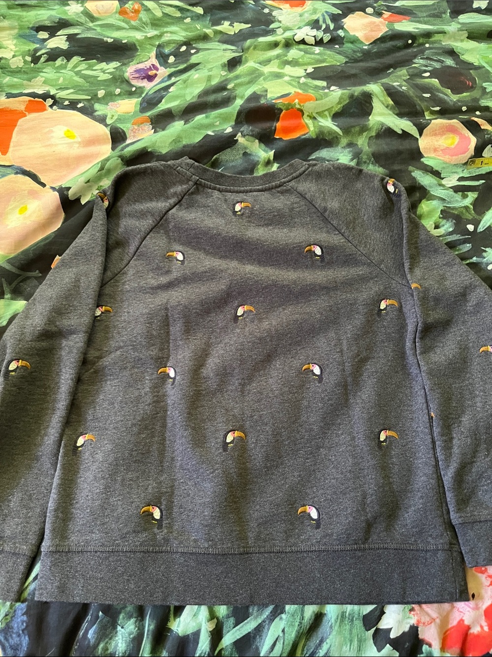 Boden Toucan Gray Cotton Sweatershirt - Picture 10 of 15